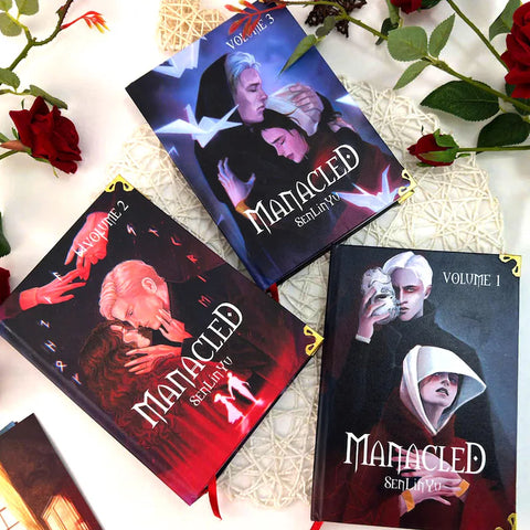 Manacled Book - Deluxe 3-Volume Edition with Illustrations - Complete Series. Exclusive Poster Gift Set & Bookmark Included, New version