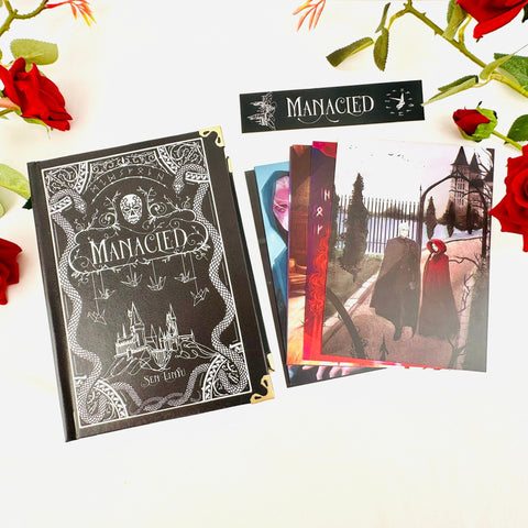 Manacled Book - Deluxe 3 - Volume Edition with Illustrations - Complete Series. Exclusive Poster Gift Set & Bookmark Included, New version, Black vesion - WizyBook