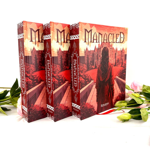 Manacled Book - Deluxe 3 - Volume Edition with Illustrations - Complete Series. Exclusive Poster Gift Set & Bookmark Included, New version, Red vesion - WizyBook