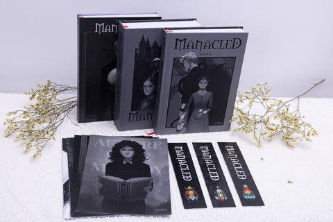 Manacled Book - Deluxe 3-Volume Edition with Illustrations - Complete Series. Exclusive Poster Gift Set Included - WizyBook