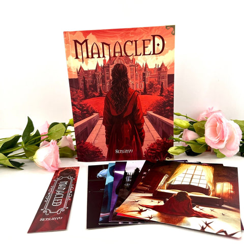 Manacled Book - Deluxe 3 - Volume Edition with Illustrations - Complete Series. Exclusive Poster Gift Set & Bookmark Included, New version, Red vesion - WizyBook